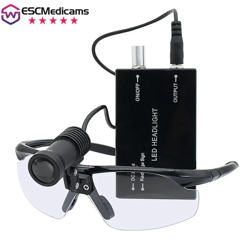 Oraler Dental-Scheinwerfer, 3 W/5 W, LED-Zahnarzt-Scheinwerfer mit chirurgischem Betrieb und Schutzbrille, wiederaufladbarer Lithium-Ionen-Akku
