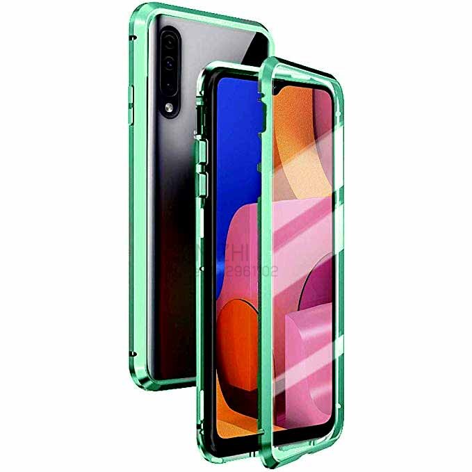 Dubbelzijdige glazen hoes voor samsung galaxy  a20s hoesjes, magnetische metalen bumpercover voor samsung  a20s a 20s a20 s sm -a207f/ ds hoesje: A20s / Groente