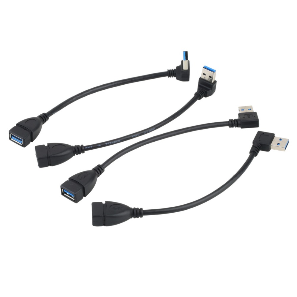 Universele 25cm USB Verlengkabel USB 3.0 Man EEN Vrouw EEN 90 Graden Extension Data Sync Cord Kabel draad Adapter