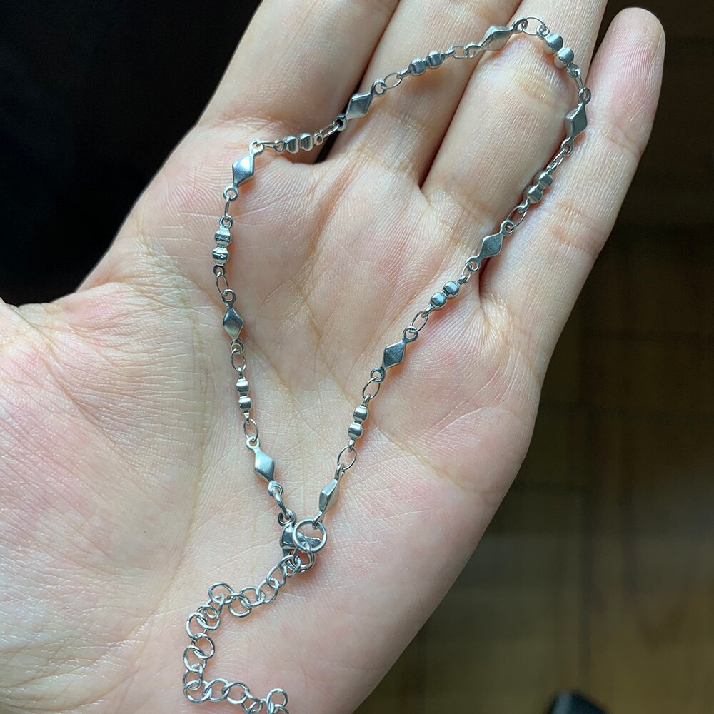 Charm bransoletka naszyjnik kobiety biżuteria lina ze stali nierdzewnej łańcuchy gwiazdy bransoletki nigdy nie zetrzeć bransoletki prezenty 2021 USENSET: Necklace 45cm-5cm / c7
