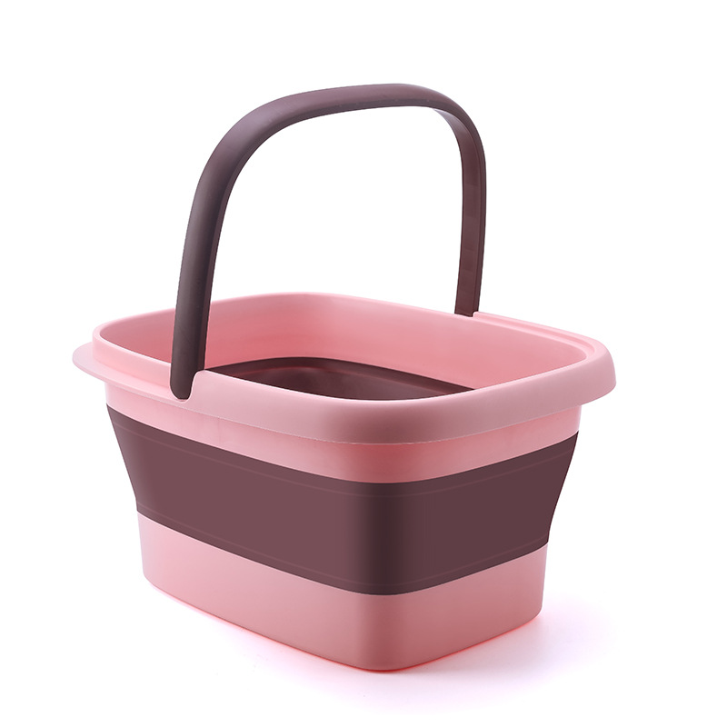Balde de massagem dobrável para banho de pés, balde de imersão, bacia dobrável, spa, banho de pés, sauna doméstica, banheira, pedicure, banheira: Vermelho