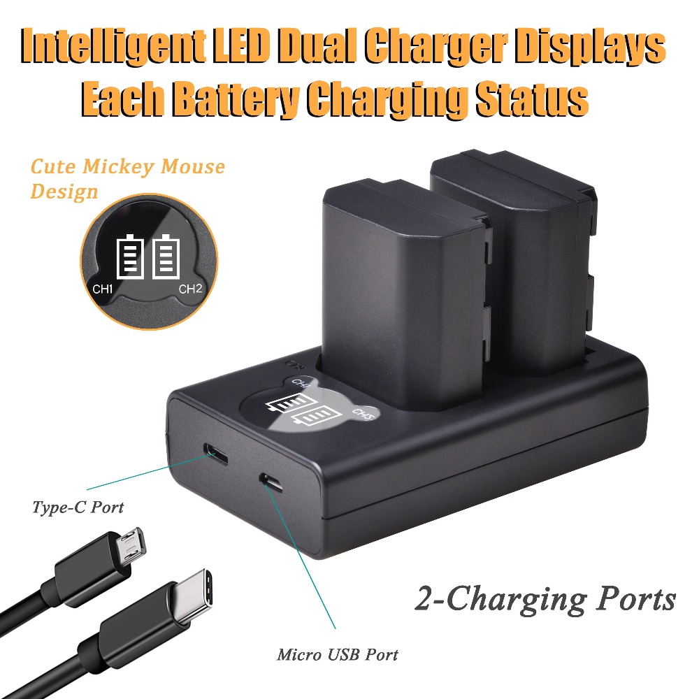 NP-FZ100 Batterij Oplader Met Usb En Type-C Poort Voor Sony Np FZ100 Batterij, A7III, alpha 9, A9, A7SIII, A7R Iii, A7RIV Camera