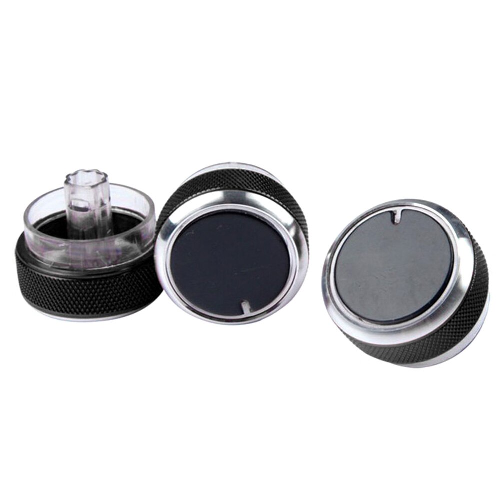 3 pièces/ensemble bouton de climatisation de voiture bouton de commande de chaleur bouton de commutation accessoires de voiture en alliage d'aluminium bouton ca pour Ford Focus: black