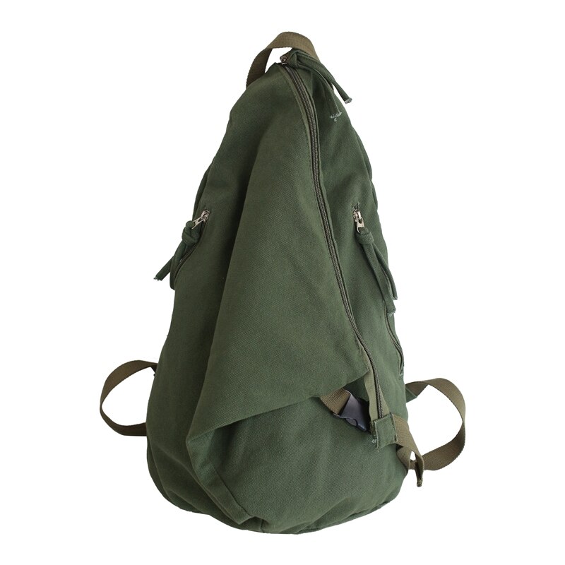 Unisex freizeit-reiserucksack, trendiger canvas-schulrucksack, einfarbig, schlichter schulrucksack, damen-tagesrucksack, mochila: Grün