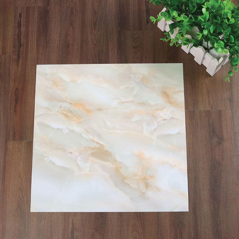 2Pcs Marble Grain Tile Stickers Waterproof Self-Adhesive PVC Wall Floor Stickers Wallpapers for Home Decor 30x30cm QJS S