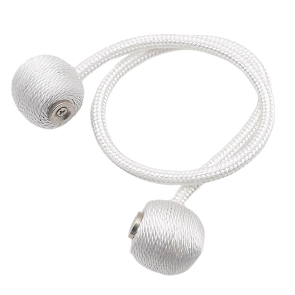 Magnetisk pärlkula gardin tiebacks tie backs hållbacks spänne clips tillbehör gardinstänger tillbehör gardin dekorativa: Vit