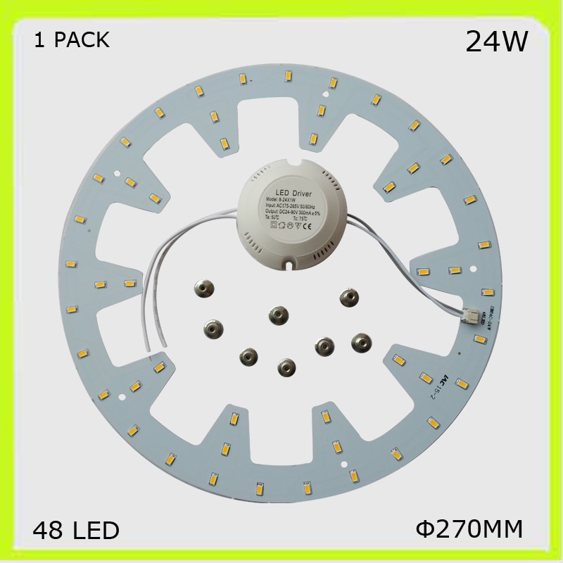 1 PACK round 24W LED ceiling light 2300LM PCB led plate DIA 272MM circular techo LED 120v 220V 230V 240V repalce 2D tube