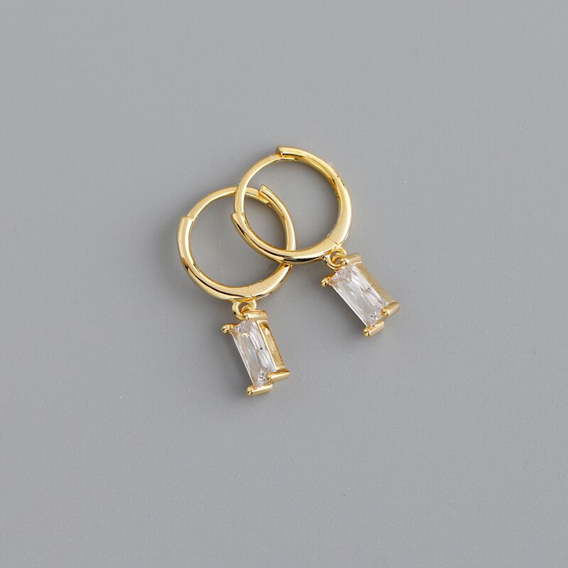 Pendientes de aro pequeños Huggies de acero inoxidable para mujer, colgante de circonia de cristal pequeño, pendientes para cartílago, joyería Piercing, 2 uds.