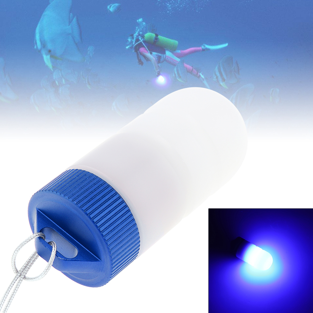 Duikzaklamp Onderwater 200M Led Stroboscoopmarker Duiksignaallicht Waterdichte Flitsende Veiligheidslamp Met Batterij 200H Duur