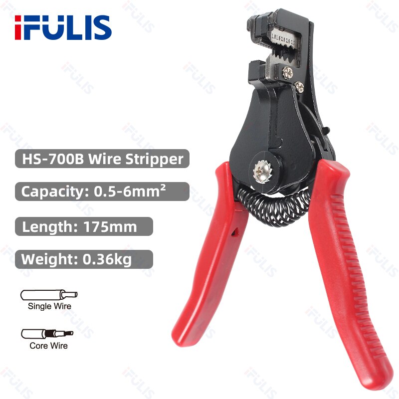 Dénudeur de fil, coupe-câble, pince à sertir, automatique, robuste, réglage automatique, dénudage électrique, outil de sertissage: HS-700B
