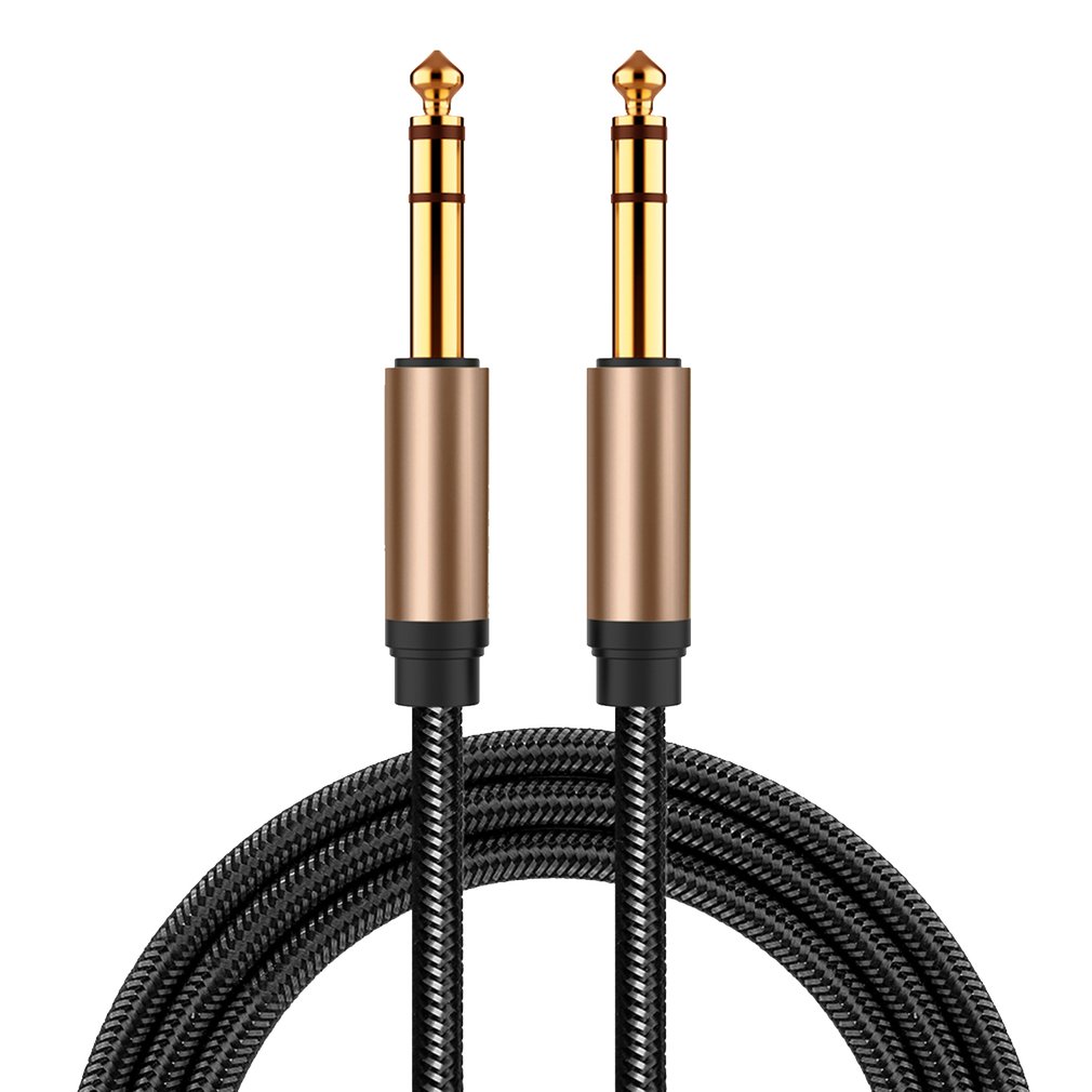 6.5mm Jack Audio Cable Nylon Braided 6.35 Jack Male to Male Aux Cable For Guitar Mixer Amplifier Bass 6.35 mm Jack Cord