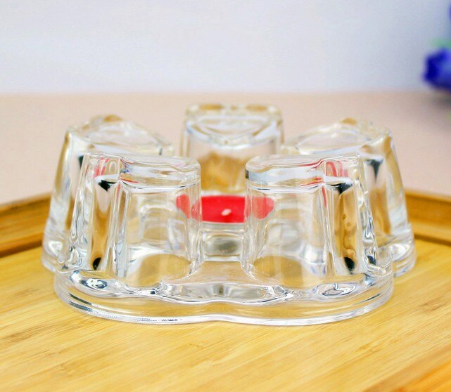 1PC Teapot Warmer Heart Heating Base Coffee Water Scented Tea Trivet Candle Clear Glass Heat-Resisting Insulation Base JQ 1076