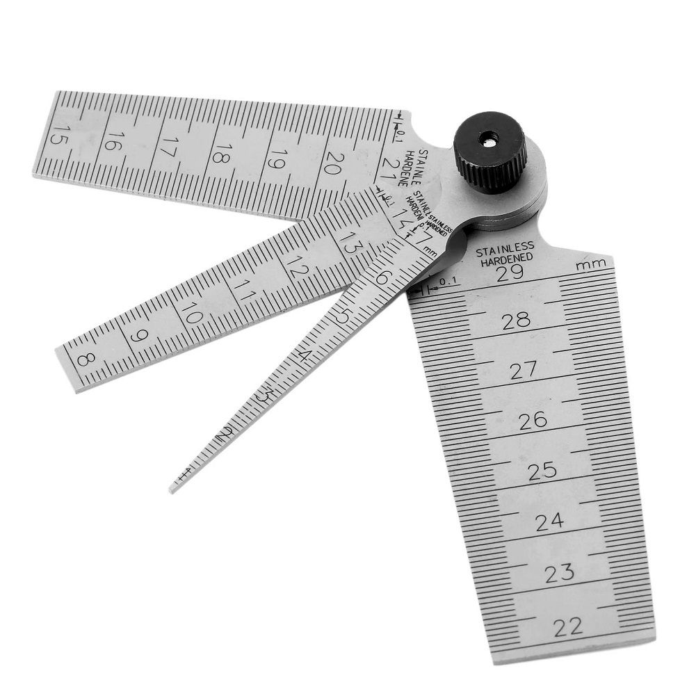 Jauge conique métrique en acier inoxydable, jauge d'écart pour mesurer les Dimensions de dégagement des trous de forage outils de mesure à la main 0-29mm Slver