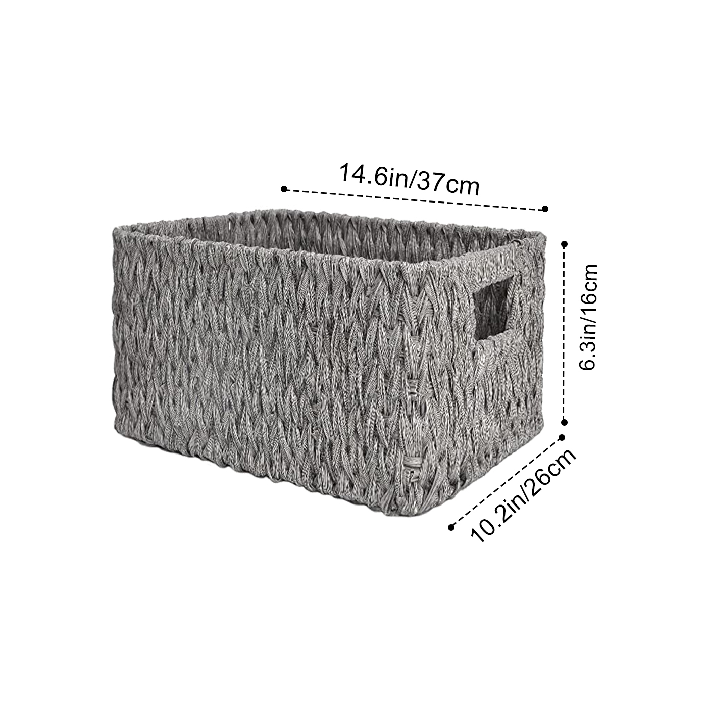 Slaapkamer Organiseren Woonkamer Decor Rieten Mand Speelgoed Bin Opslag Lade Rustieke Stijl Hand Geweven Rieten Mand Met Houten Handgrepen: Cosmetic Long