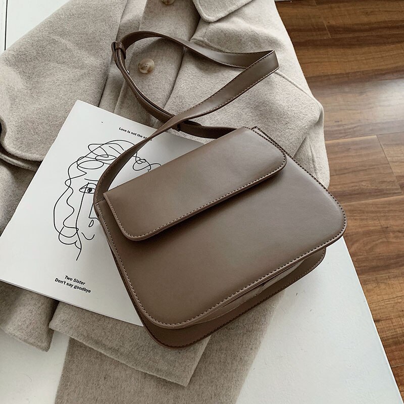 Moyen femmes sac bonne en cuir PU sacs à bandoulière pour les femmes minimaliste femme luxe sac à bandoulière Bolsa Feminina