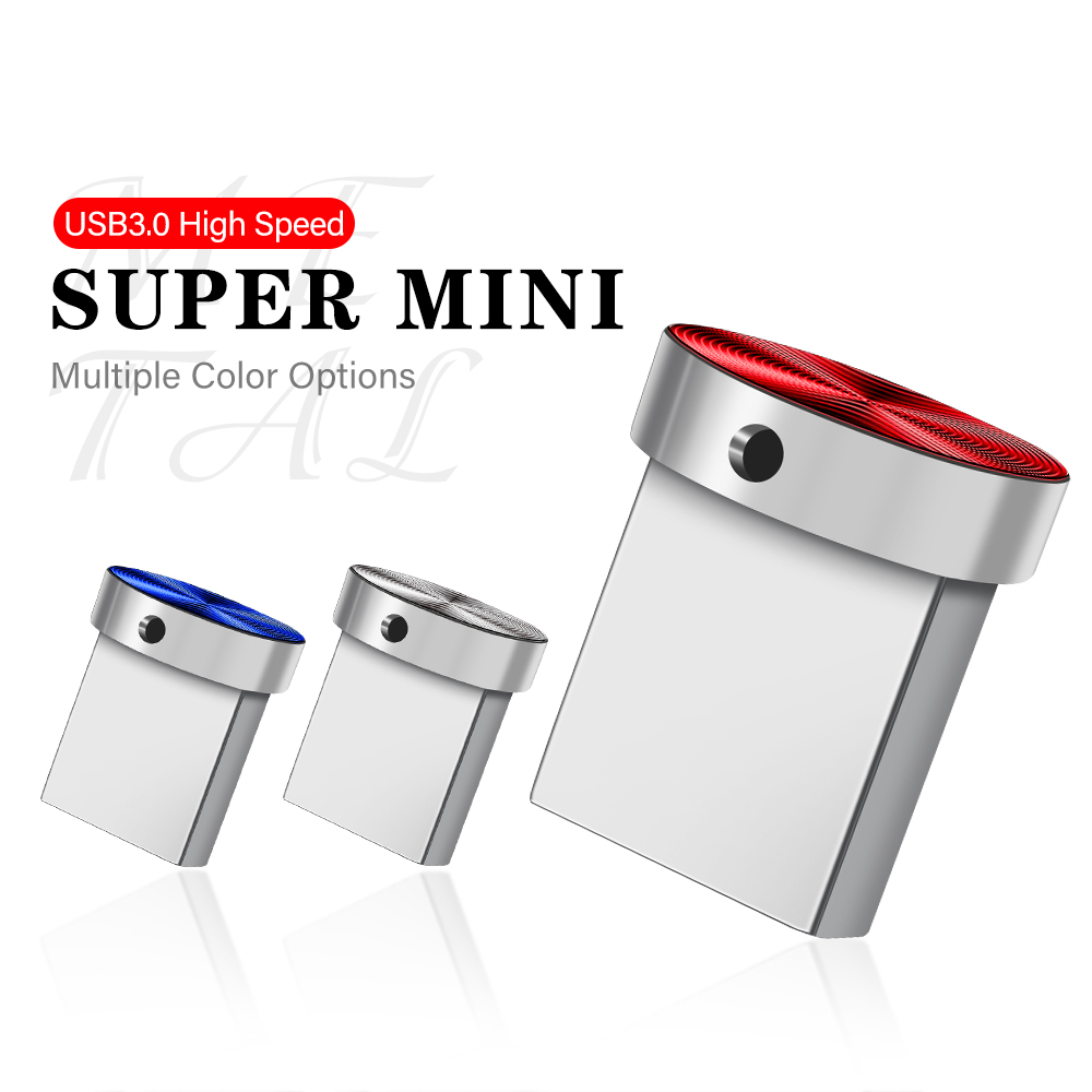 Super Mini pamięć USB dyski 128GB metalowe pióro 64GB wodoodporny Pendrive 32GB czerwony niebieski srebrny Pendrive 16GB rzeczywistej pojemności