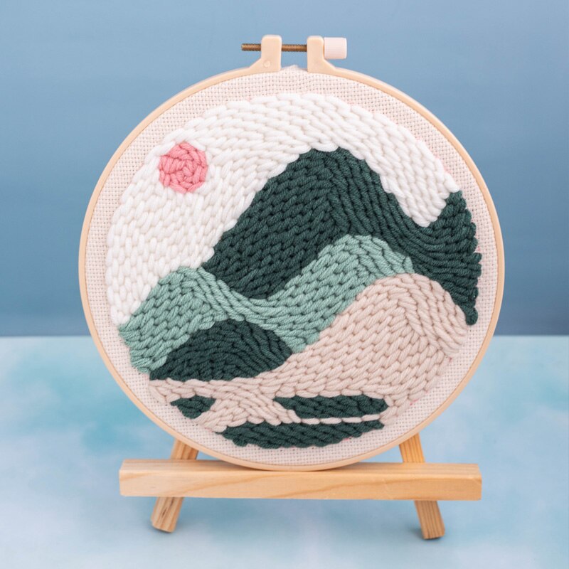 Sunrise on Mountain Pattern DIY Punch Needle Embro... – Vicedeal