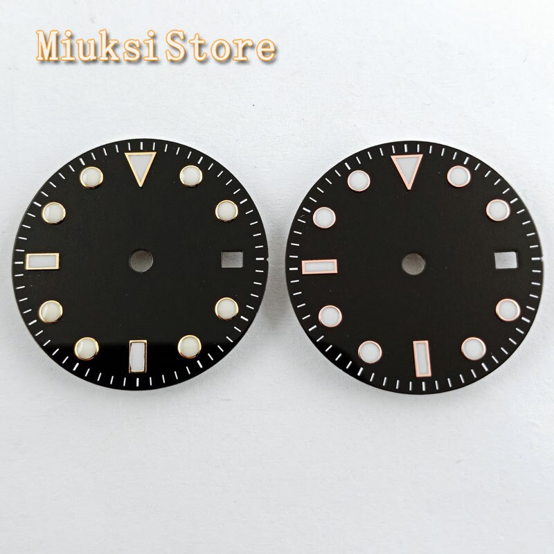 Esfera de reloj luminosa estéril de 28,5mm, ajuste del movimiento NH35, 1 ud.