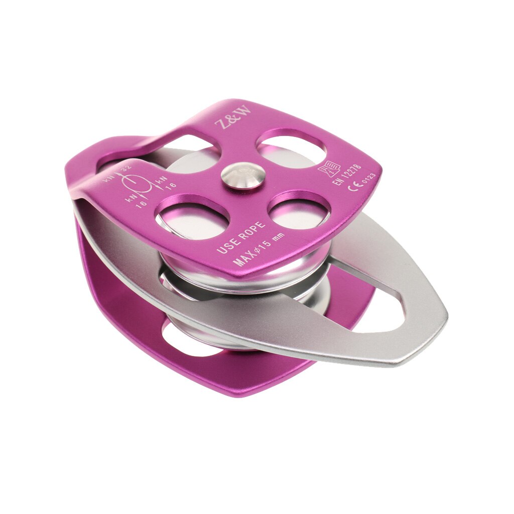 Safety 32KN/7000Lb Large Aluminum Alloy Twin Sheave Pulley for 16mm Rope Climbing Arborist Rigging Rescue Rope Pulley Equipment