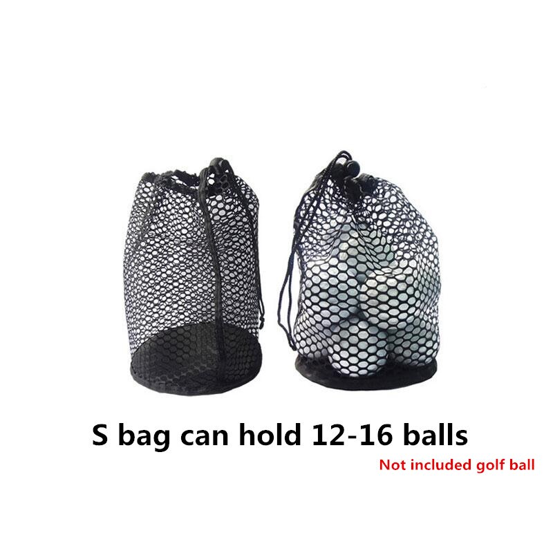 Sportmesh nätväska svart nylon golfväskor golf tennis 16/32/56 ball bärande dragsko förvaringsväska golftillbehör