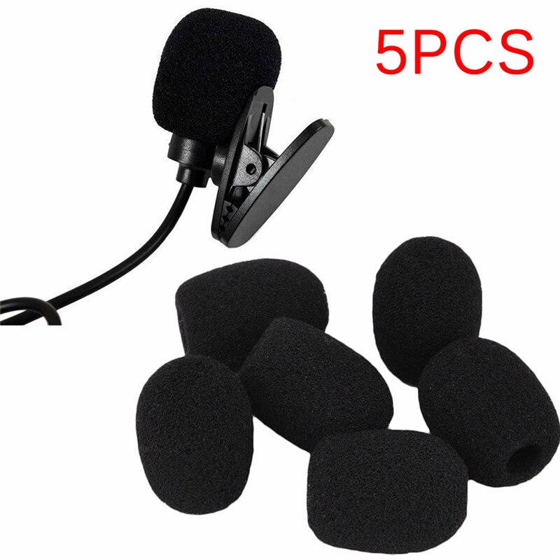 Commercio all&#39;ingrosso 5Pcs Auricolare Microfono Schiuma Auricolare Microfono Grill Parabrezza Spugna Foam Pad Nero Cover Copertura Mic 30 millimetri * 20 millimetri * 8 millimetri