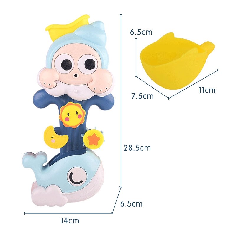 Baby bad bruser legetøj lille hval vende rundt sæt baby shower spray drenge og pige legetøj