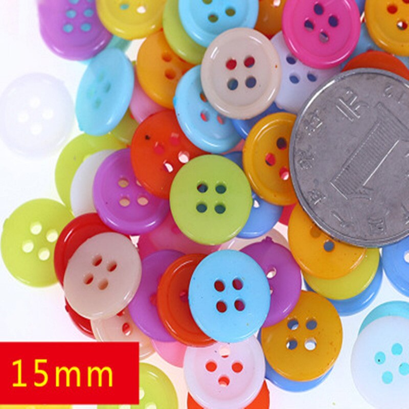 100pcs Mini Plastic Buttons Kids DIY Craft Toys for Children Educational Scrapbooking Toy Sewing Button Baby Girls