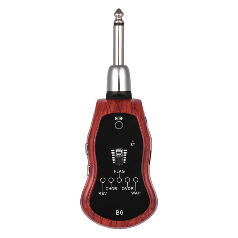 B6 guitar hovedtelefonforstærker mini-stik guitarforstærker bluetooth genopladelig til elektrisk rejselommeguitar (mahogni farve): Default Title