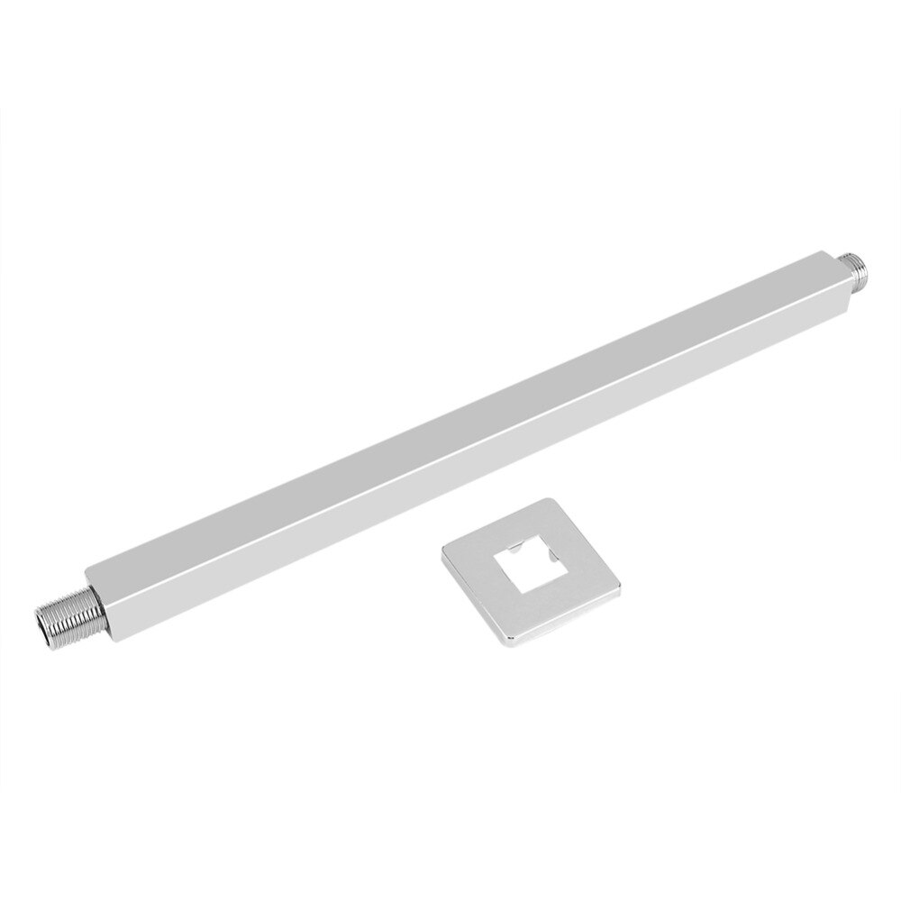 Krom firkantet loft bruser forlængerarm vægmonteret til badeværelse brusehoved rustfrit stål regnbruser arm 30cm/40cm