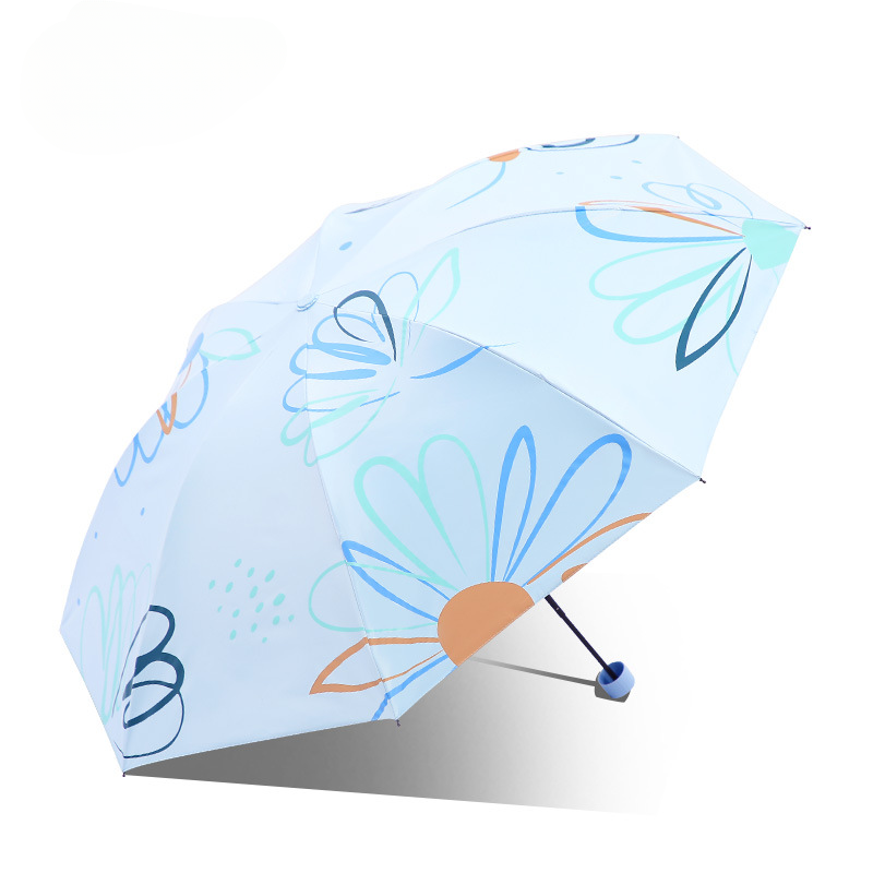 Authentieke Bescherming Tegen De Zon En Anti-Uv Parasol Draagbare Opvouwbare Parasol Paraplu Voor Zowel Regen Als Zonneschijn: Black