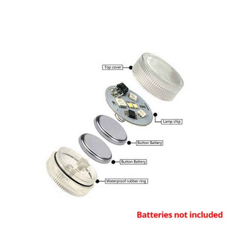 IP68 Waterproof Battery Operated Multi Color Submersible LED Underwater Light for Fish Tank Pond Swimming Pool Wedding Party