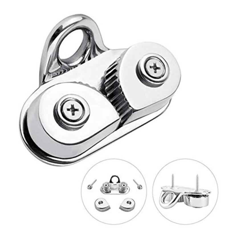Claquette à came en acier inoxydable 316 | Avec anneau de leader, Cleats à came de bateau, Matic leader de voile Marine, Kayak canoë