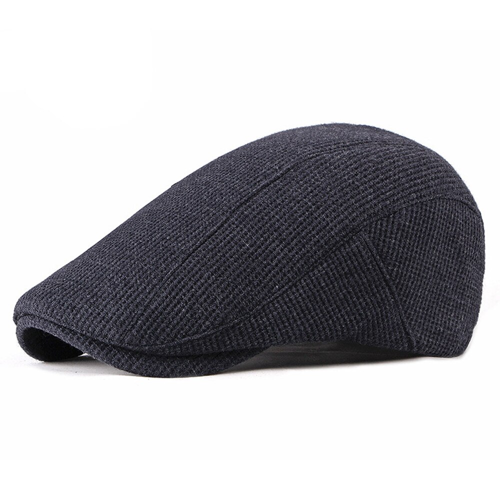 Men Peaked Painter Autumn Winter Retro Caps Street Newsboy Beret Hat Mens Cabbie Hats 3+M6033#: Dark grey