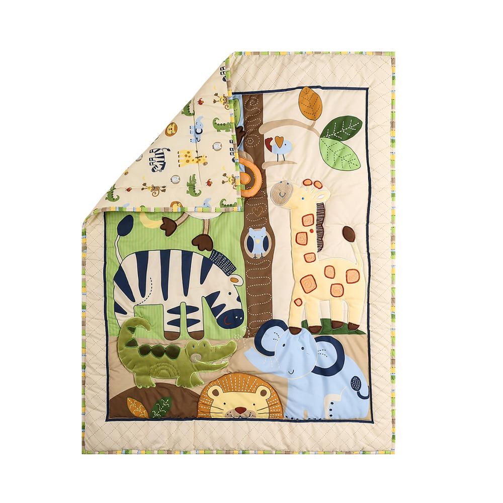Bomull baby quilt print broderi jungel skog for gutter