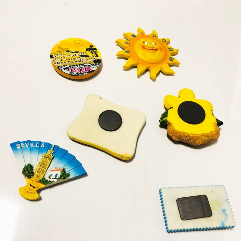 Imanes de nevera de Ibiza, Benldorm, Hawaii, Sevilla, ventilador de flores, pegatina magnética para nevera, recuerdo de viaje mundial