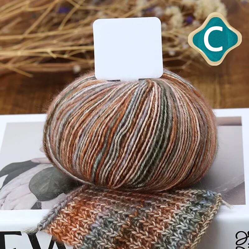 50G Multi Color Cotton Yarn Hand Knitted Crochet Yarn for Hand Knitting Thread Supplies Wool Ball: 03