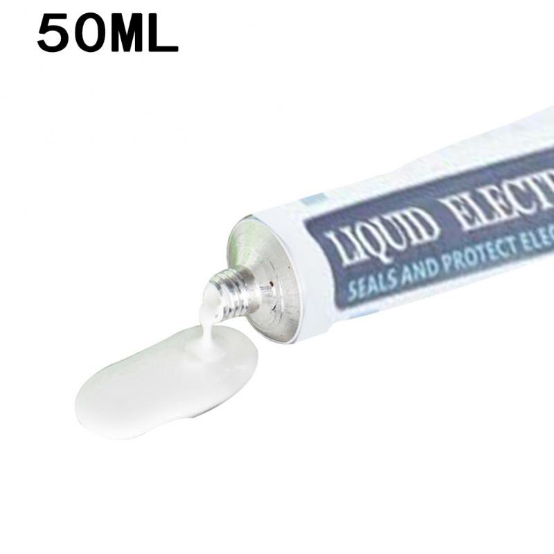 30/50ml Liquid Insulation Electrical Tape Waterproof Protection Tube Paste Fast Rubber Fixed Dry Insulating Sealing Glue Sealers: 50ml white