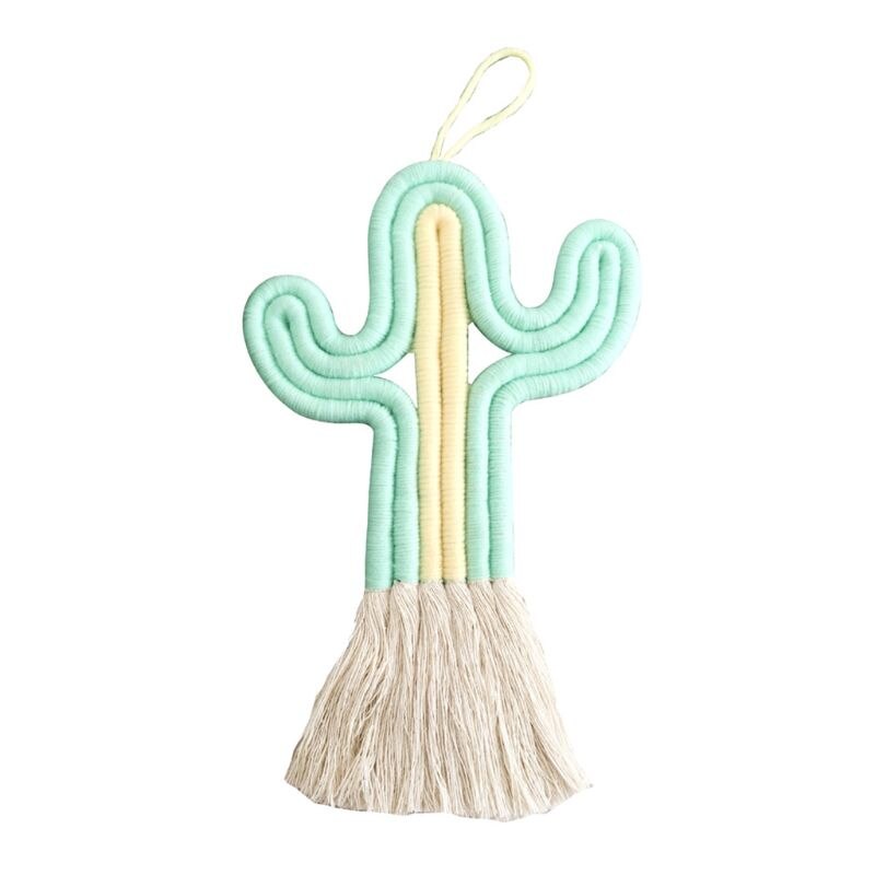 Kaktus hengende dekorasjoner håndlagde veveplanter barnerom vegg hjem ornament: 1