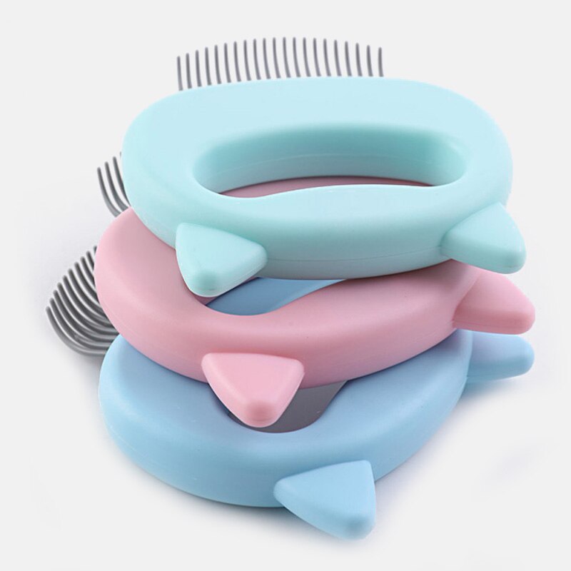 Huisdier Kat Grooming Massage Borstel Draagbare Pet Hair Remover Met Shell Vormige Handvat Haar Remover Pet Grooming Massage Gereedschap