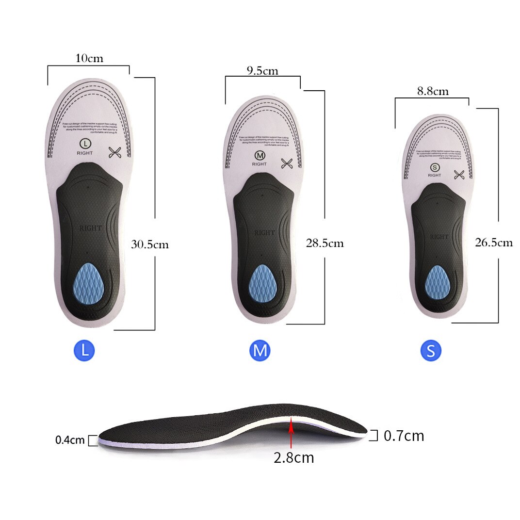 1Pair Orthopedic Insoles Arch Support Flat Feet Insert Foot Care Fasciitis Relief Insoles for Feet for Plantar Fasciitis Unisex