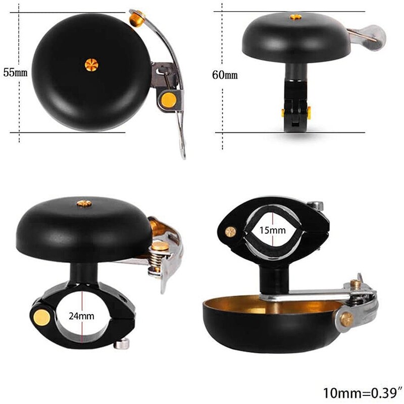 Cykelklocka 55mm retro cykel mässingsring anodiserad ringklocka cykling o varningsljud mtb landsvägscykelklocka vänster höger hand