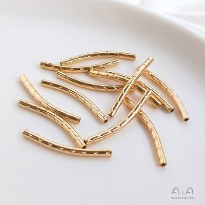10 Teile/satz 14k Gold Beschichtung Nie Verblassen schneiden Facette Gebogene Rohr S-Förmigen Rohr DIY Handgemachte Armbinde Schnur schmuck Zubehör: A- 25mmx2mm 10stck