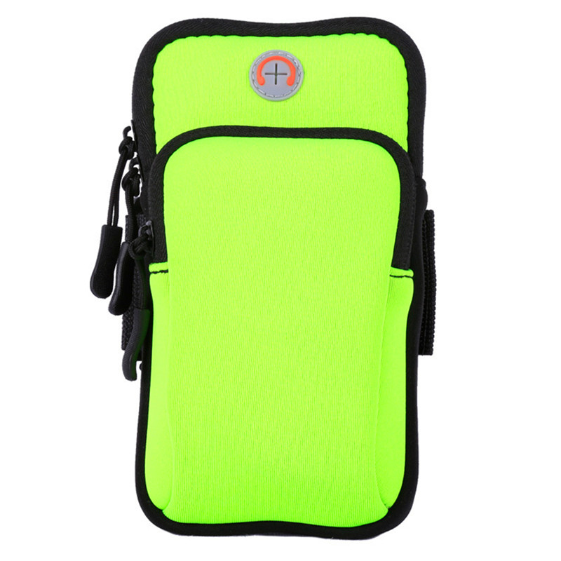 Multifunktionale outdoor-sport-armtasche, freizeit-armtasche, fitnessstudio-tasche, handytasche, schlüsselhalter für iphone x und samsung: Grün