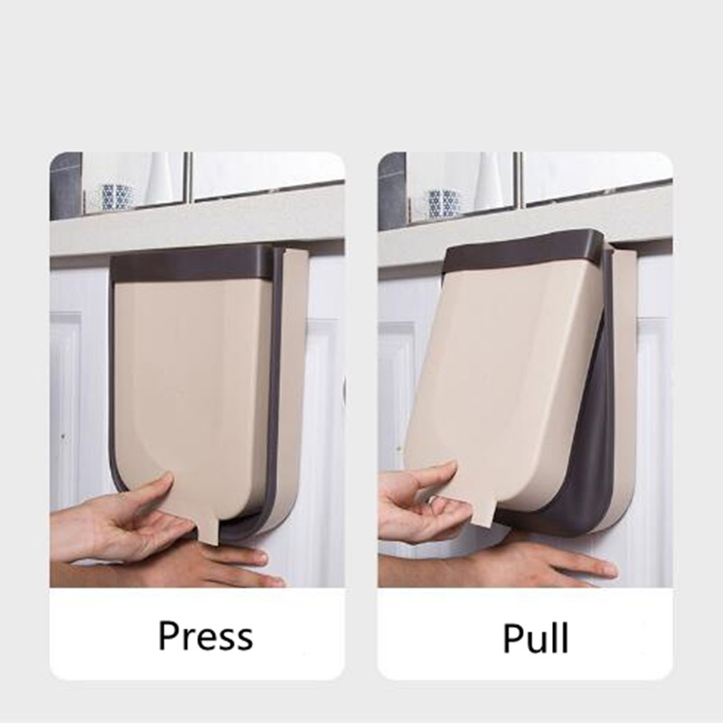 Cubos de basura plegables, cubo de basura para cocina, cubo de basura plegable para coche, cubo de basura montado en la pared para baño, Cubo de almacenamiento de basura para inodoro
