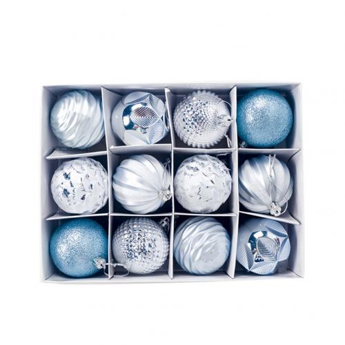 Sparkly Christmas Tree Ball Ornaments balloon Ball 12Pcs 5.5cm Glitter Baubles Balls Christmas Tree Ornament Party Hanging Decor: Blue