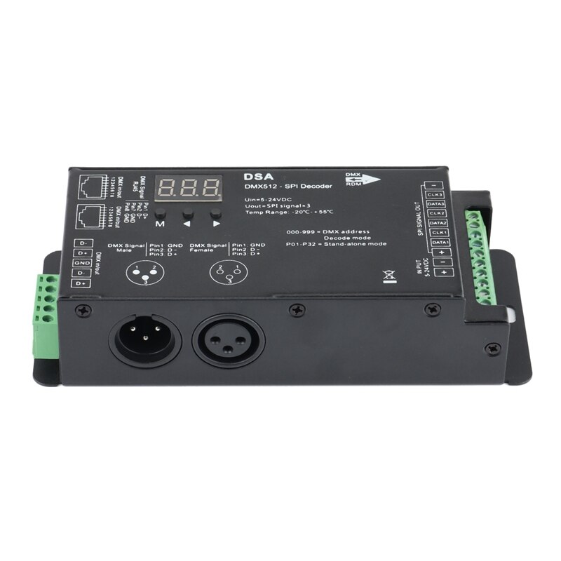 DSA DMX To SPI Decoder DMX512-SPI Decoder And RF SPI Controller, 3 Digital Display RF RGB Remote Control