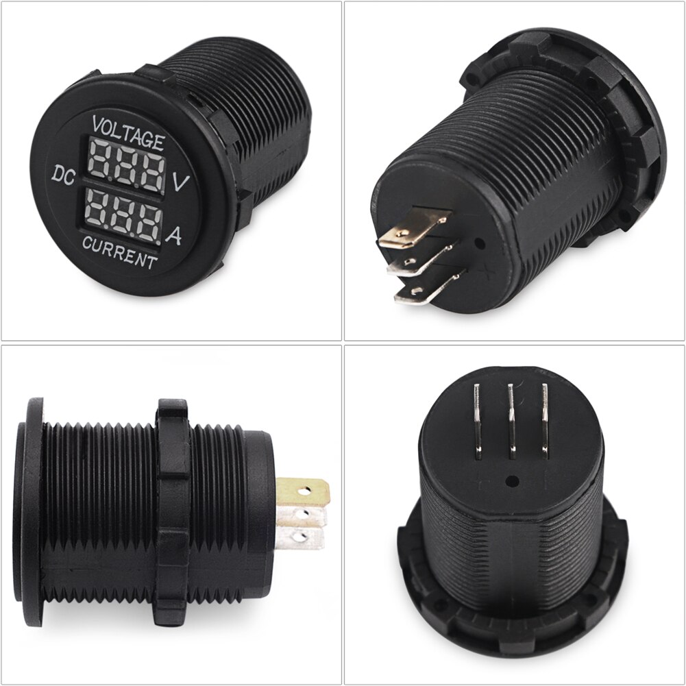Lkw Marine Wasserdichte Stiefel Motorrad Voltmeter Messgerät Strom Tester Amperemeter LED Digital Voltmeter Amperemeter Motorrad 12 V-24 V