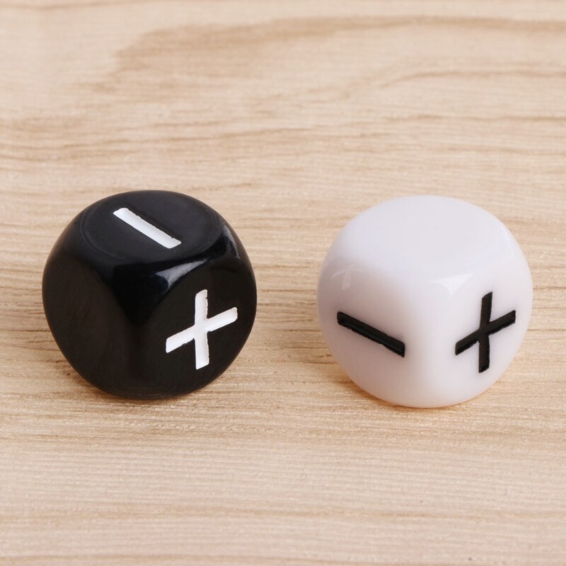 Black and White Multicolor Acrylic Cube Dice Beads Six Sides Portable Table Games Toy Plus and Minus