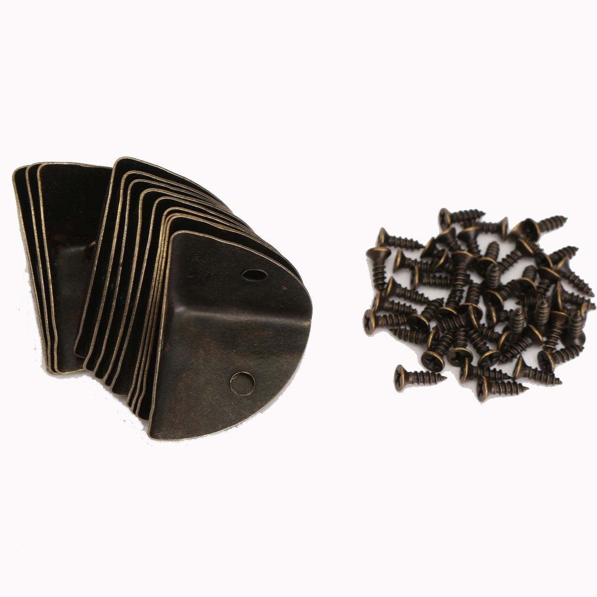 12 Stks/zak Decoratieve Antieke Messing Sieraden Wijn Geschenkdoos Houten Hoek Protector Guard Veiligheid Meubels Rand