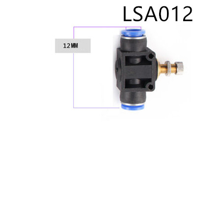 Lsa 1pc rørledningsregulerende strupeventil pa  sa 4/6/8/10/12mm sylinder luftrørkilde pneumatisk trykk inn fittings: Lsa 012